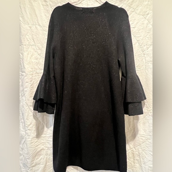 Anthropologie Claudette Black Ruffled Sweater Dress Sz:M - Picture 11 of 14